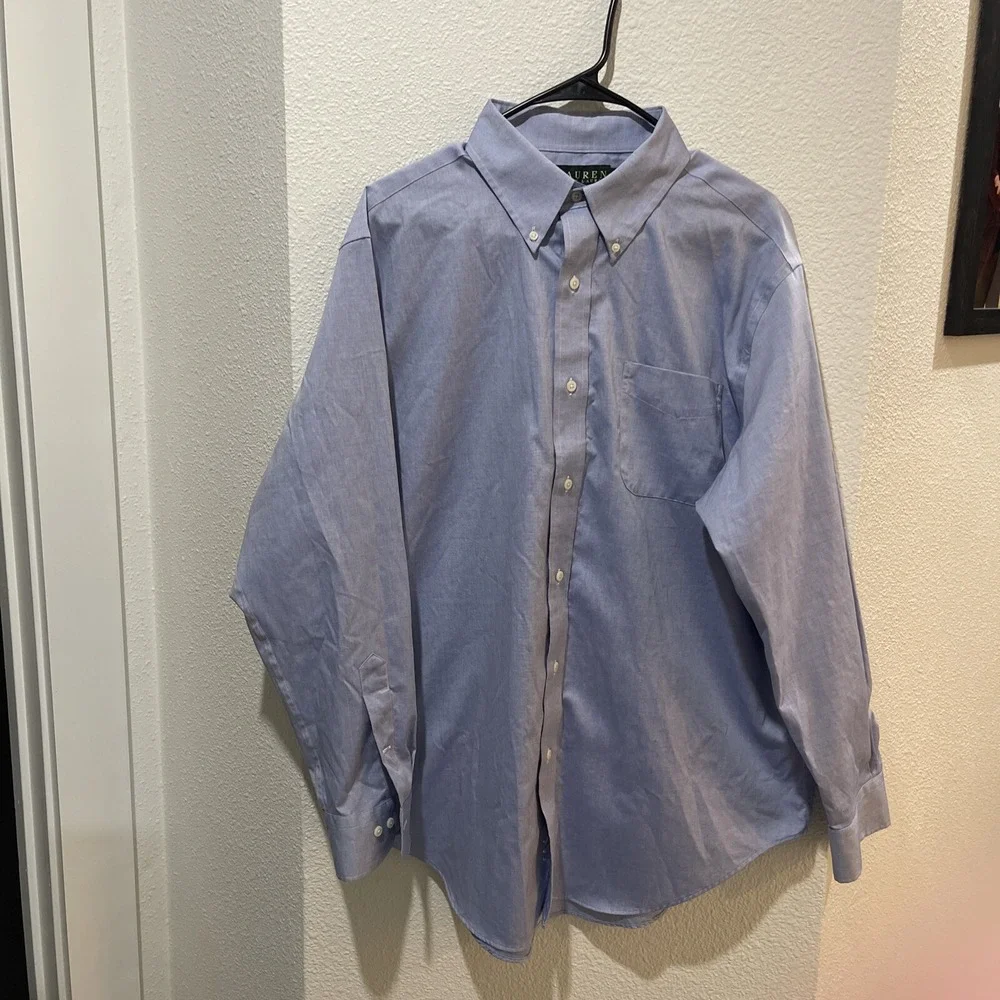 Lauren Ralph Lauren Classic Fit Non-Iron Cotton Button Down Dress Shirt 17 34/35
